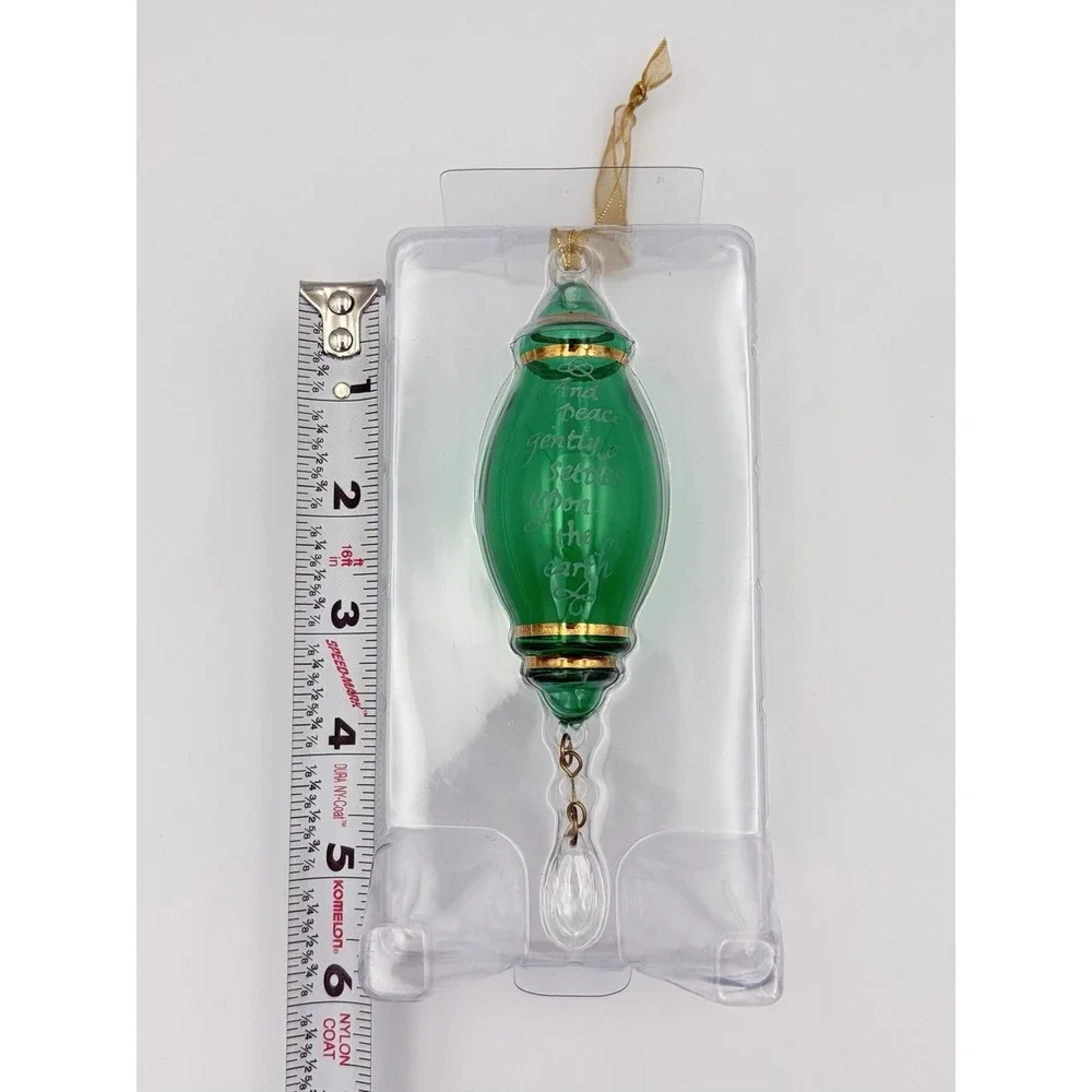 Hallmark Keepsake Ornament Perfect Harmony Etched Glass Green Gold 2002 Vintage